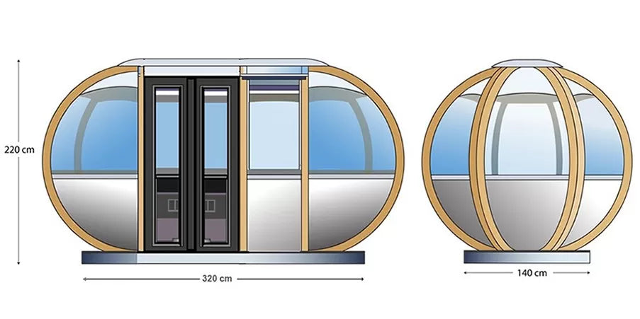 Off-Set ovalhouse Ornate Garden Pod